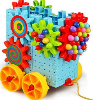 Learning Assemble Brick Rotate Gear Machine For Kids