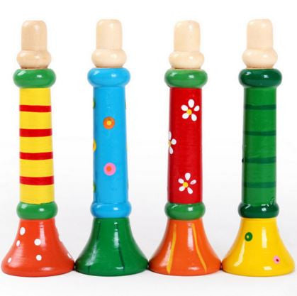 Wooden Trumpet Buglet Hooter Educational Toys